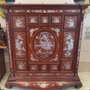 Tủ Thờ Gỗ Gõ Đỏ Cẩn Ốc Xà Cừ
