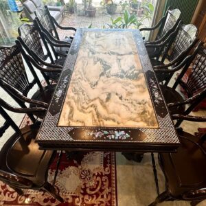 Bộ Bàn Ăn Dài 8 Ghế Rẻ Quạt Miền Tây Xưa