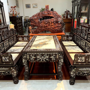 BỘ TRƯỜNG KỶ NGŨ SƠN GỖ GÕ CẨN ỐC ĐẸP